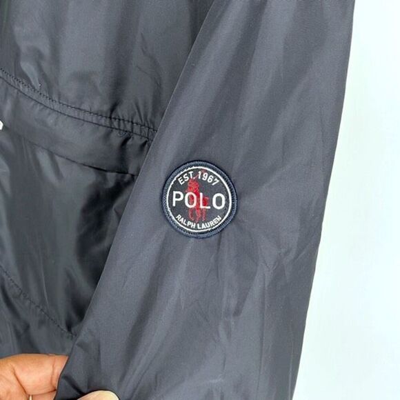 Polo Ralph Lauren Mens Drawstring Hood Packable Anorak Jacket Navy Blue Sz XL - Picture 5 of 11
